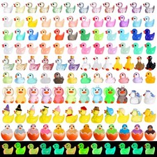 109PCS Luminous Mini Resin Ducks, 10 Series Tiny Duck Bulk Glow in The Dark, ...