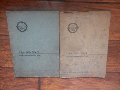 C.A.V. & Roto-Diesel S.A. D.P.A. Pumps Interchangeability List Parts 1 & 2 1971
