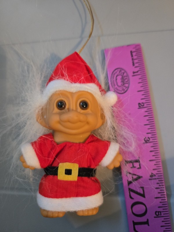 Vintage Russ Santa 5" Troll Doll  Ornament