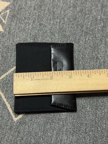 TUMI Black Leather Bifold Wallet Men’s Slim ID Window Billfold T29 - Picture 8 of 9