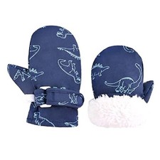 Kids Ski Snow Gloves Winter Cold Weather 2-4 years old L - Navy Blue Dino
