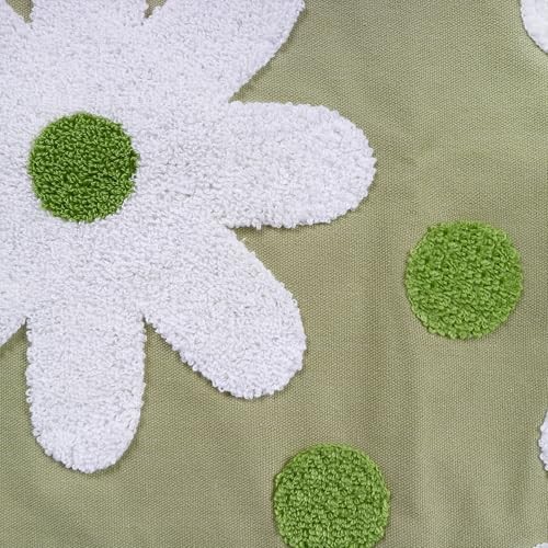 Funda Almohada Bordada 12x20 Verde-Blanco Diseño Floral Lazo Decoración del Hogar - Imagen 6 de 8