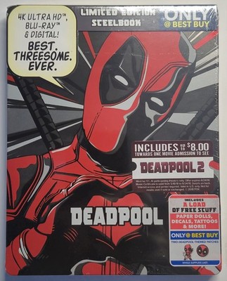 Marvel DEADPOOL 4K Ultra HD, Blu-ray Best Buy Exclusive STEELBOOK   Mfg Sealed