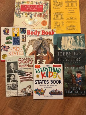 LOT 8 Books Science History Geography Anatomy Geology USA States Home Schooling