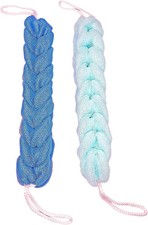Long Stretch Back Sponge with Rope Handles Back Scrubber Bath Shower Mesh Spo...