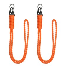 Paracord Lanyard, 550 Heavy Duty Keychain Necklace Lanyard 2 Pack, Orange