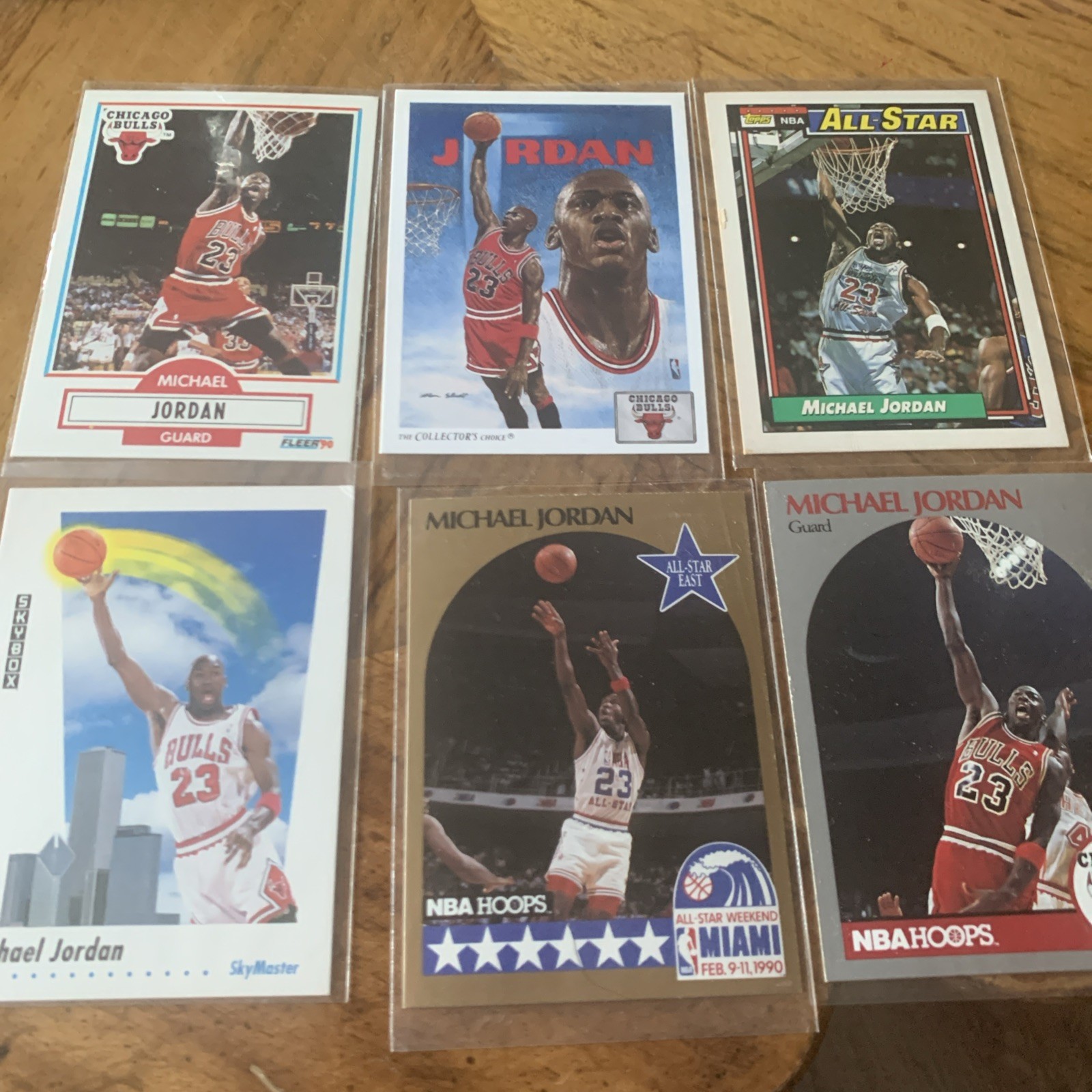 Michael Jordan  Bulls 1990’s 6 Card Lot Hoops Fleer SkyBox Upper Deck 90-91-92