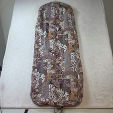Vintage Tapestry Garment Bag Floral Patchwork Woven Travel Suit Cover Burgundy