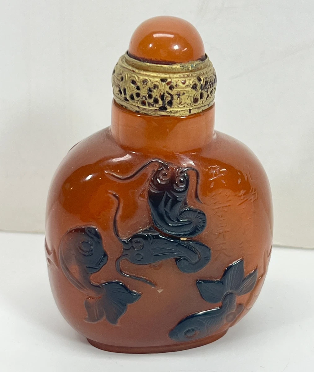 琥珀主要古董中国鼻烟壶| eBay