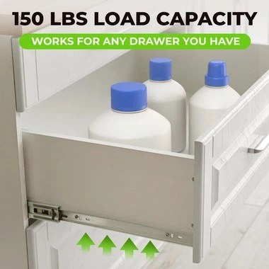 5 pares corrediças de gaveta de rolamento de esferas de fechamento macio 12-24" extensão total resistente - Imagem 4 de 4