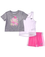 New Balance 3Pc T-Shirt, Tank  Mesh Short Set