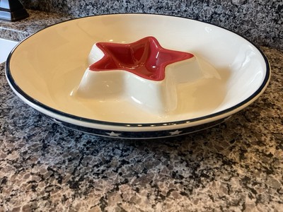 Sonoma  Brand Patriotic/July 4th Chip N Dip Fruit Vegetable Dish 