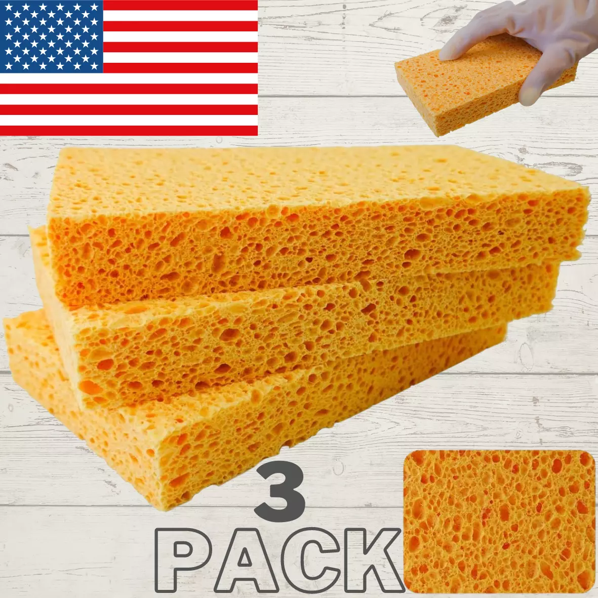 1 Pcs Yellow Car Wash Sponges - Large Car Sponges For Washing Car