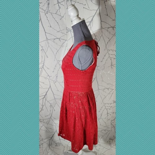 Postmark Red Eyelet Cutout Back Sunstream A-Line Dress | Women's S - Picture 2 of 4