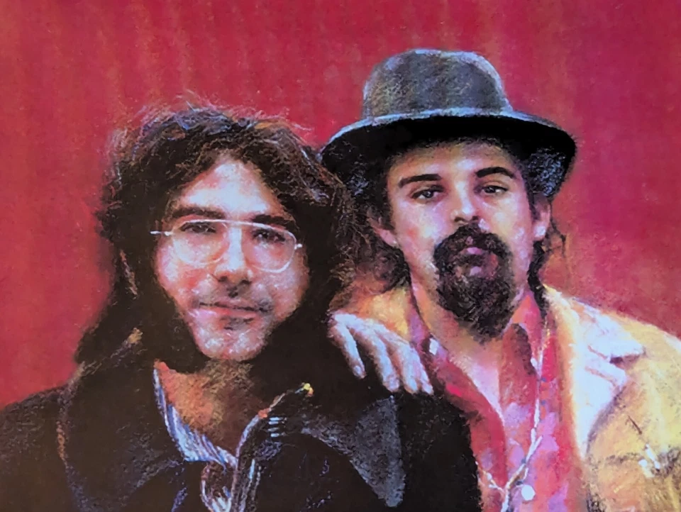 Framed Art Print Jerry Garcia & Pigpen Grateful Dead 20x16" - Image 2 of 4