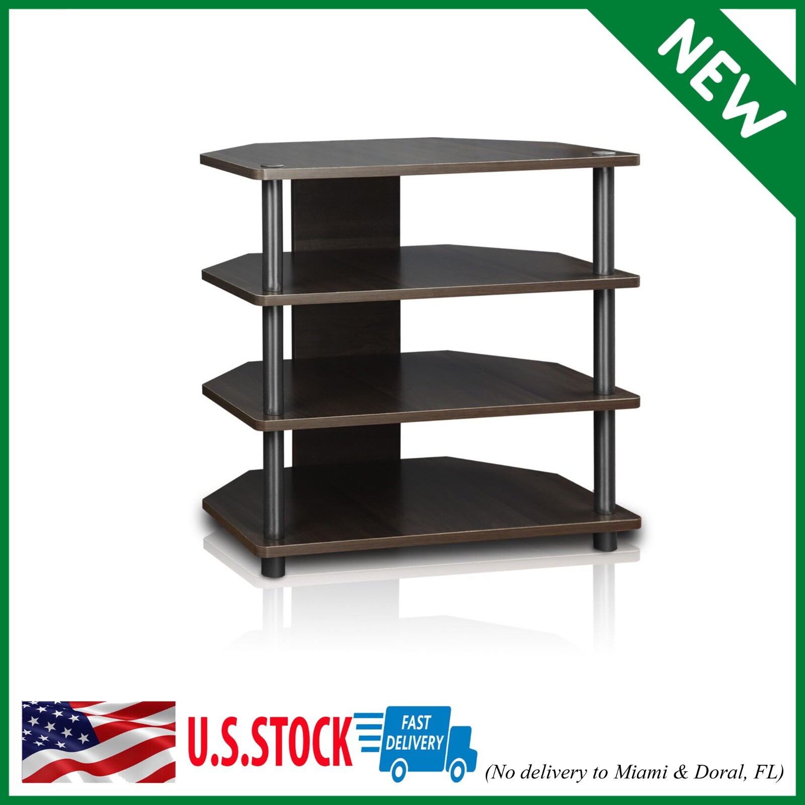 Equipment Rack Black 4 Tier