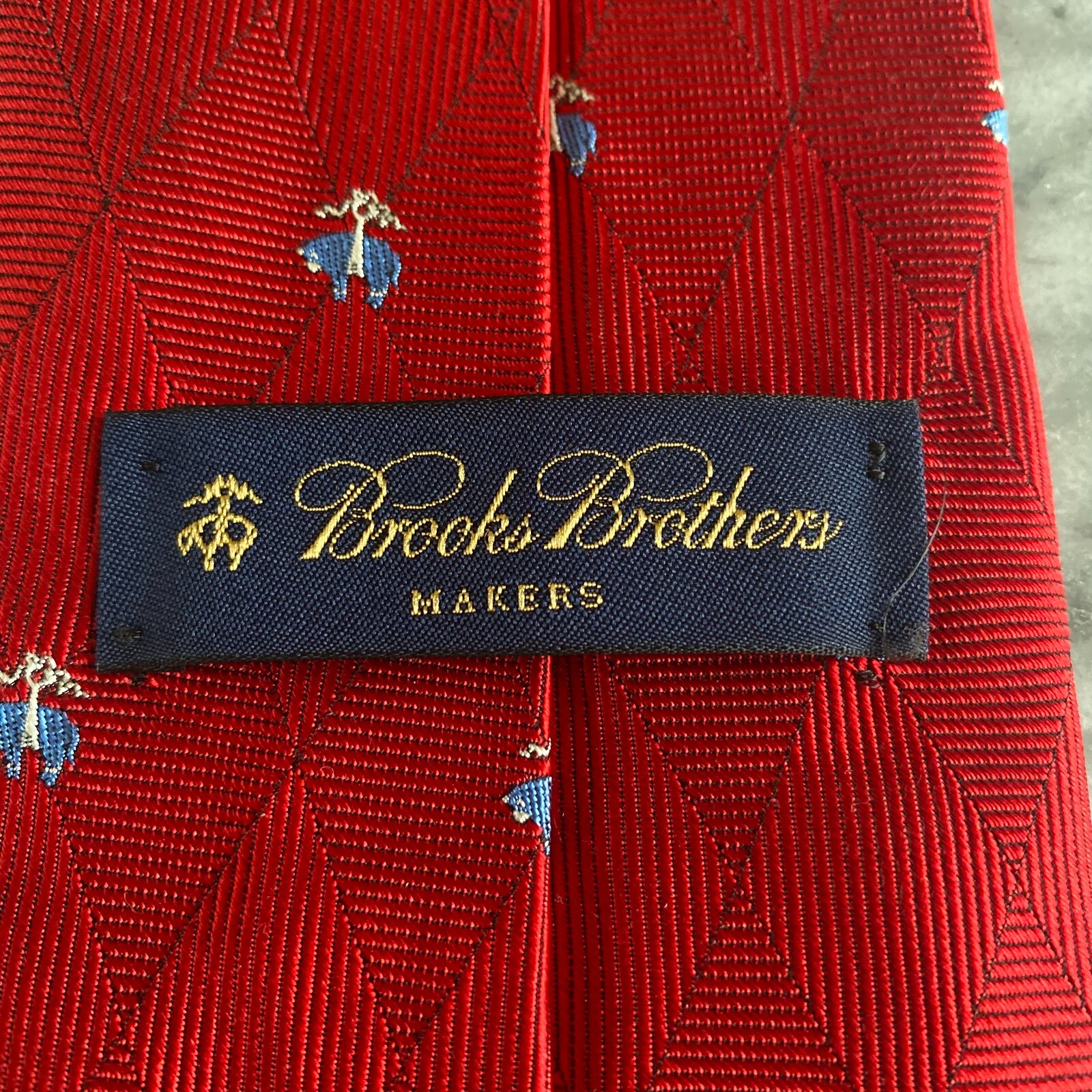 BROOKS BROTHERS Red Pure English Silk Jacquard Flying Pigs~4" J100 thumbnail 3
