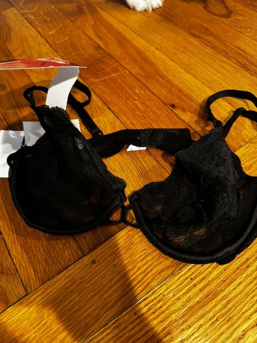 Vintage Vanity Fair Black My Favorite Fantasy Lace Underwire Bra 34B NOS - Picture 5 of 5