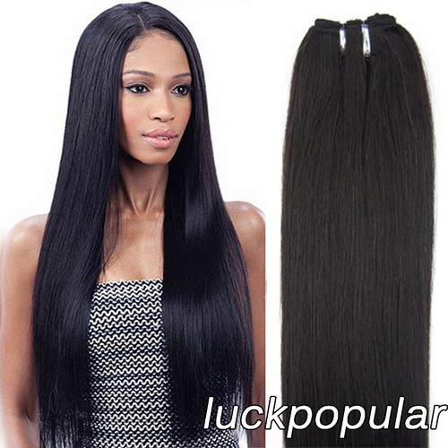 Extensiones de cabello trama doble tejido 100% cabello humano real Remy cabello liso 100 gramos - Imagen 24 de 72