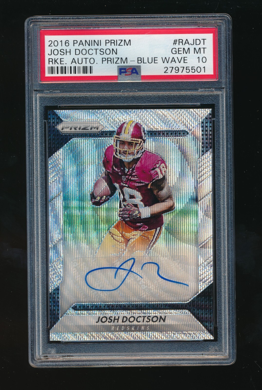Josh Doctson Panini Prizm Rookie Autograph Prizm #RAJDT Blue Wave