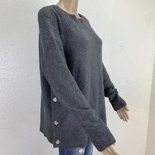 Marled Reunited  womens Cozy Fuzzy Sweater Gray Heather Capsule Casual M New