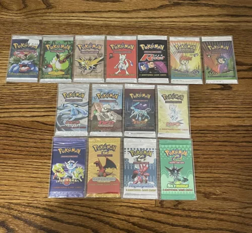 Pokemon Complete Sealed Booster Pack Lot WOTC, EX, DPP, HGSS, BW, XY, SM, SWSH+