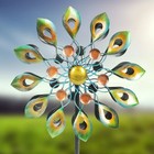 63 Inch Kinetic Wind Spinners with Stake, Metal Windmill Garden Decorations, .