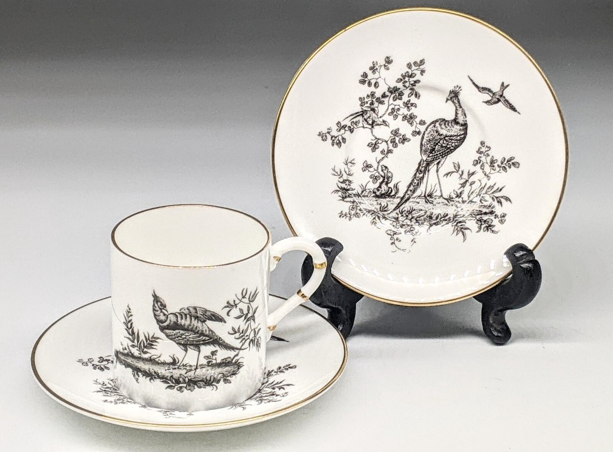 ROYAL WORCESTER Black Pheasant Demitasse Cup & Saucer | eBay