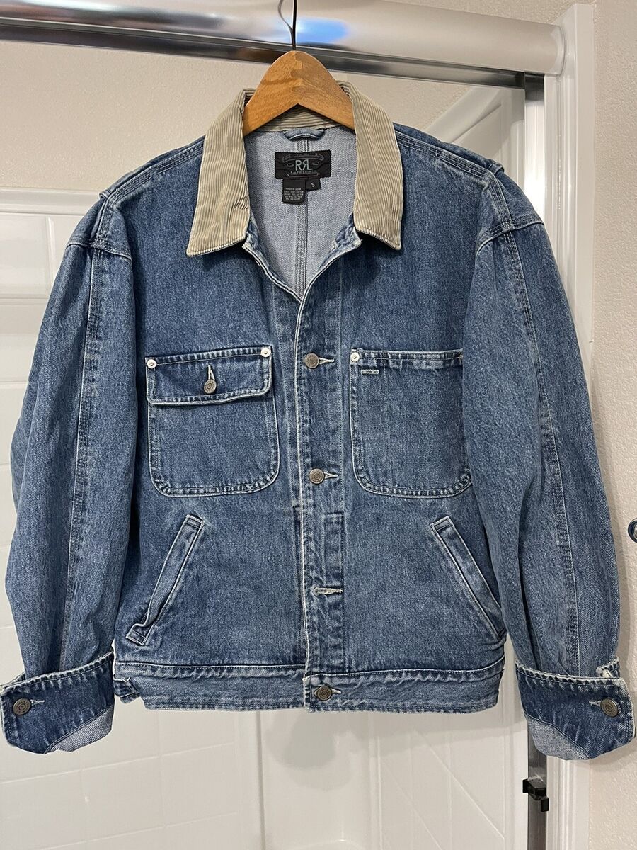 Vintage RRL Ralph Lauren Corduroy Collar Denim Jean Jacket Vintage RRL Ralph Lauren Corduroy Collar Denim Jean Jacket