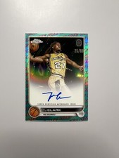 2022-23 Topps Chrome OTE TJ Clark Aqua & Red OTE Auto Refractor SP /99