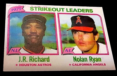 NOLAN RYAN 1980 Topps ERROR Card #206 INK Streaked MULTI Color RARE Variation