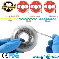 3 paquetes de ligadura de cadena eléctrica ortoelástica dental ultra para brackets de ortodoncia