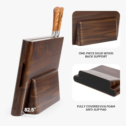2 - in - 1 Magnetic Knife Block Holder with 16"x11" Cutting Board, Crafted from - Picture 3 of 9