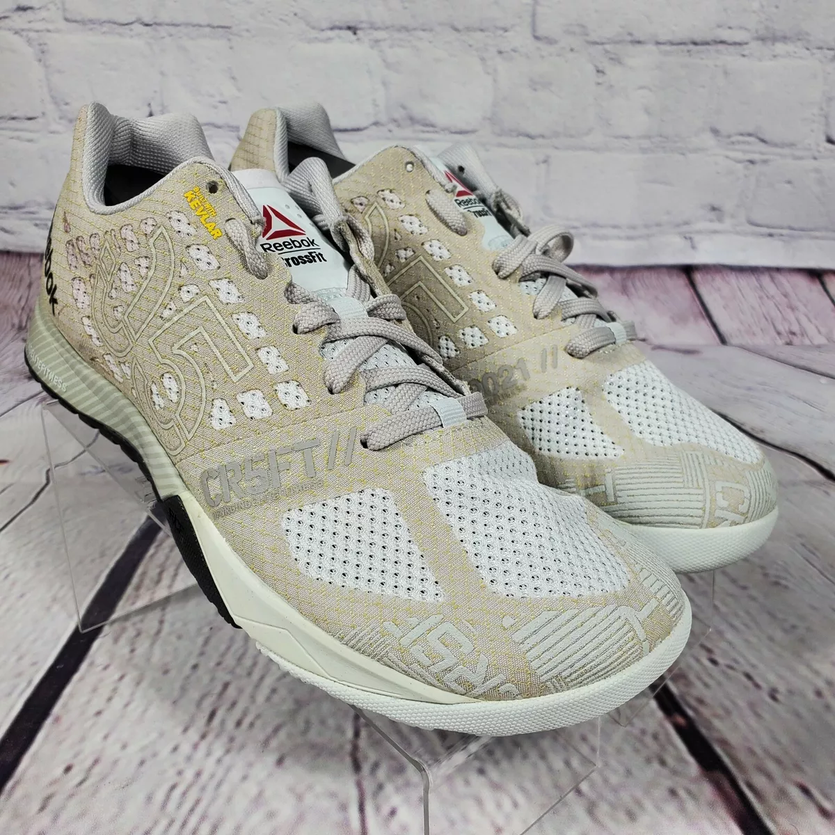 Reebok CrossFit Shoes Womens 8.5 Beige Nano 5.0 Gym Fitness Running Sneakers