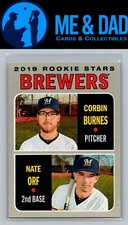 2019 Topps Heritage #88 Brewers 2019 Rookie Stars (Corbin Burnes / Nate Orf)