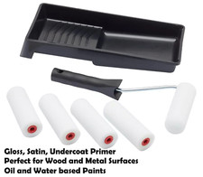 4" Inch Roller Set 7Pc Foam Mini Paint Roller Frame Set Painting Gloss & Satin