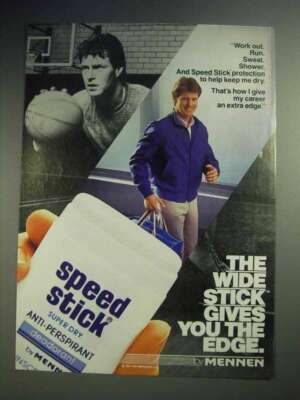 1985 Mennen Speed Stick Deodorant Ad - The Wide Stick
