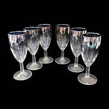 6 bicchieri da vino Queens Vitreon Silver Fade flauti lucentezza champagne cordiale 