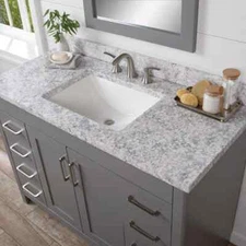 49 in. W x 22 in. D Cultured Marble White Rectangular Single Sink Vanity Top in