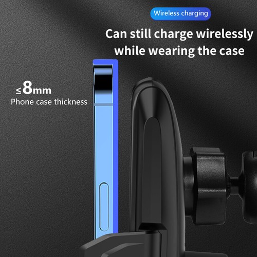 15W 2-In-1 Fast Charging Wireless Car Charger Automatic Clamping Phone Holder - Picture 3 of 5