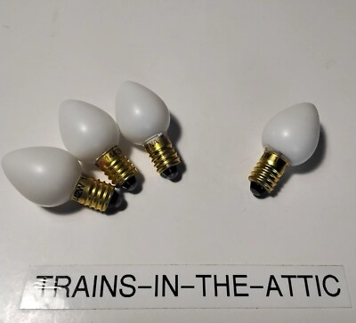 LIONEL BULB  1442 STREET LAMP 18 VOLT WHITE PEAR SHAPE SCREW BASE 4 NEW