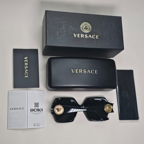 Versace Sunglasses Black Oversized Square Gold Medusa Large MOD VE 4453 GB1/87 - Picture 5 of 12