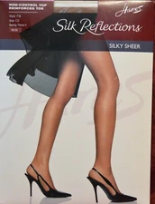 Hanes Silky Reflections Non-Control Reinf Toe Pantyhose Size CD Choose Color *5Q