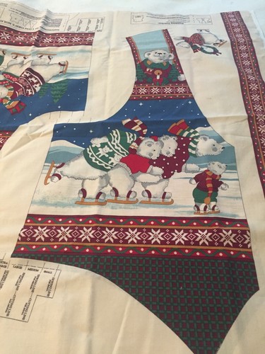 Concord's Holiday on Ice printed cotton vest panel-adult sizes S,M,L,XL - Picture 2 of 4