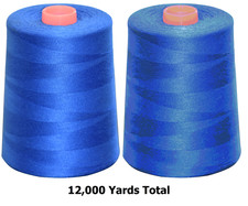 Sewing Thread Premium Royal Blue Thick Spun Polyester All Purpose Overlock Cone