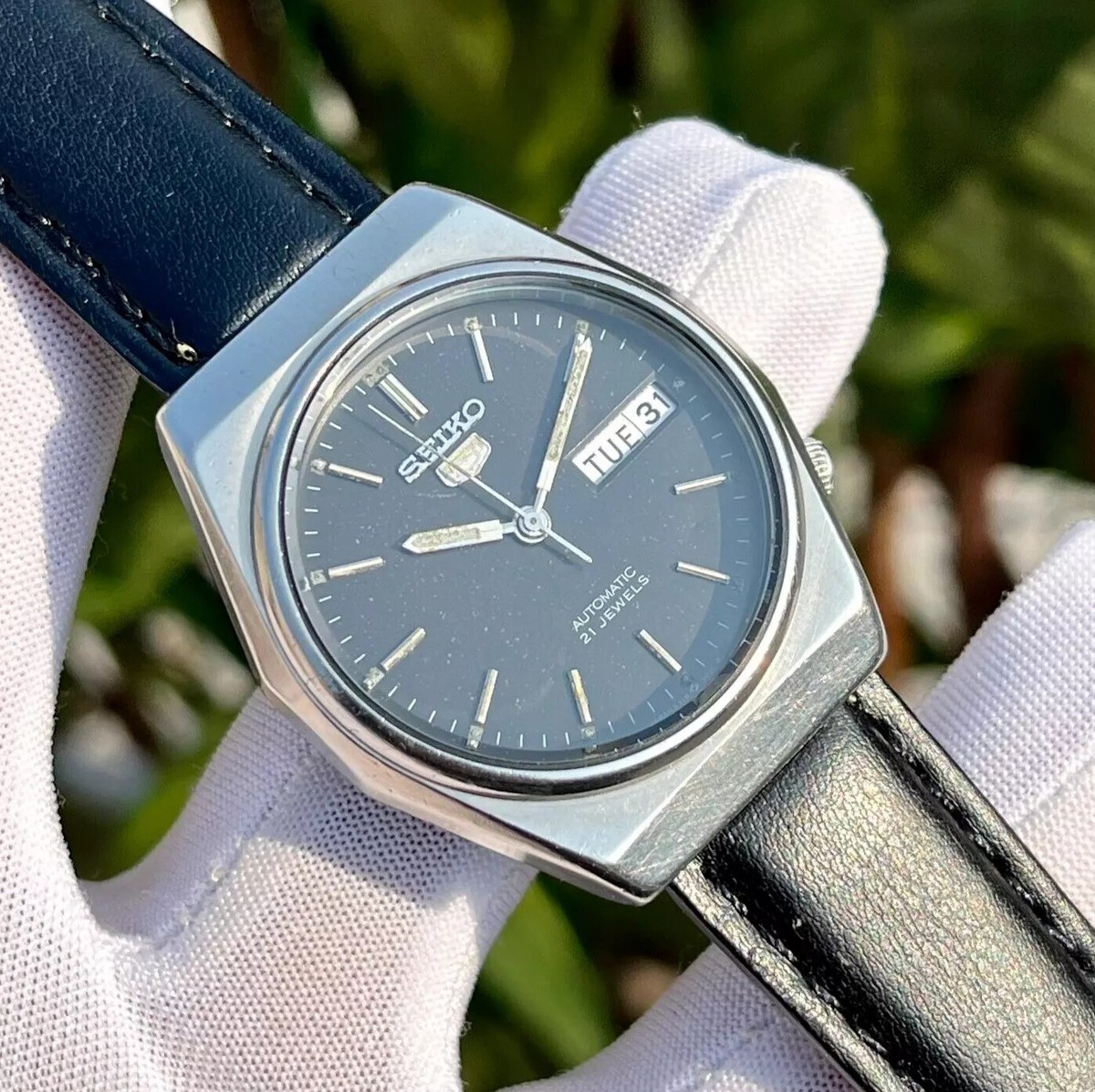 Vintage Seiko 5 Automatic Octagonal Shape Case Japan Made Men's