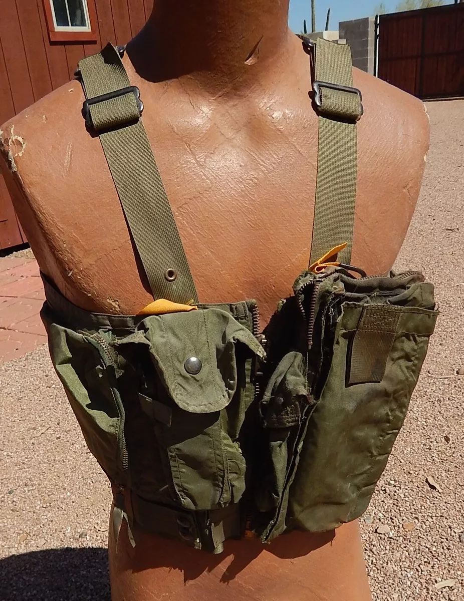 Vietnam War USN USMC Jet Pilot & Crew SV-2 Survival Vest, Sage Green, 1967,NICE!