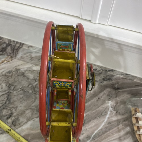 DISNEYLAND MICKEY MOUSE FERRIS WHEEL 1950s Chein & Co Tin Toy IT WORKS - Picture 7 of 17