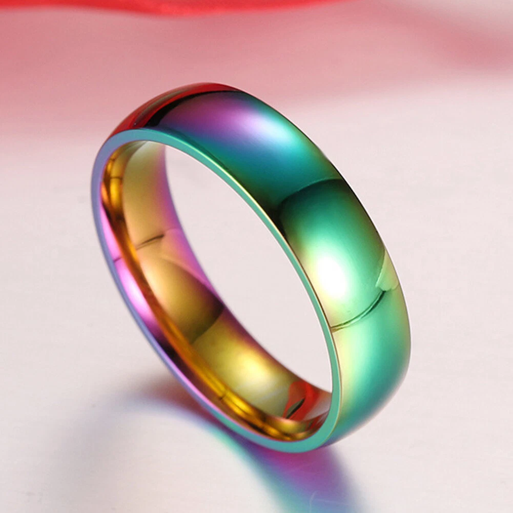 Rainbow Ring Titanium Ring Lose Weight Ring Magnetic Therapy Men