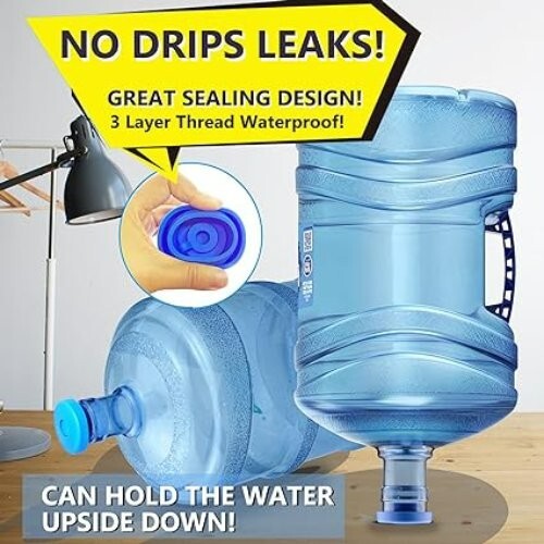 3 Pack Reusable 5 Gallon Water Jug Caps, Leak Proof Bottle Lids (55mm